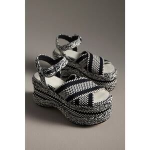 Amambaih Carmen Heels Sandals - US 8-8.5 / EU 39 Black & White